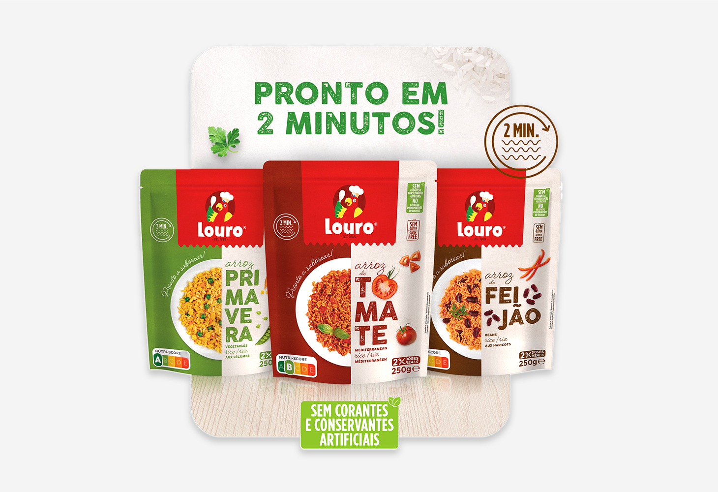 Louro ready meal point-of-sale mockup